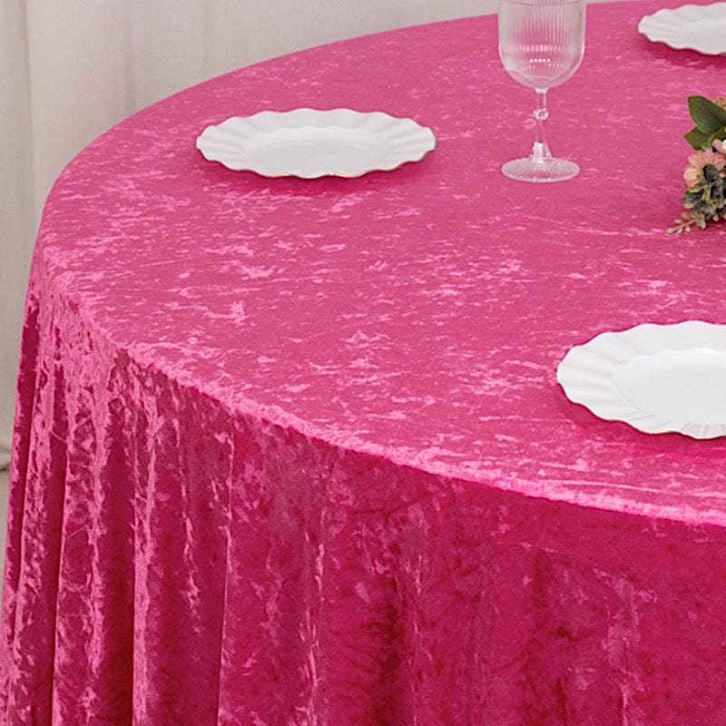 120 in Round Premium Velvet Tablecloth