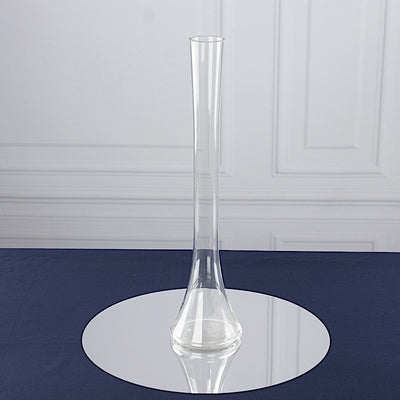 6 Clear Heavy Duty Eiffel Tower Glass Vases with Round Base