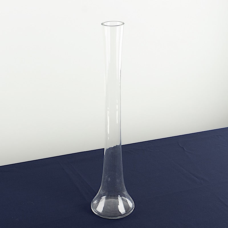 6 Clear Heavy Duty Eiffel Tower Glass Vases with Round Base