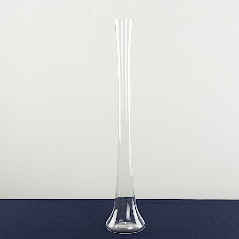 6 Clear Heavy Duty Eiffel Tower Glass Vases with Round Base