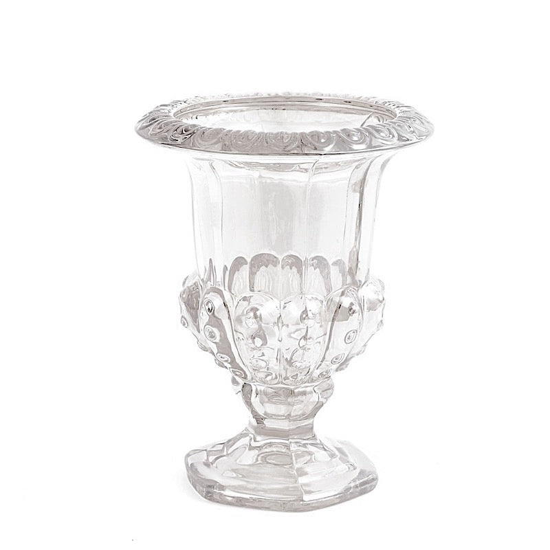 2 Glass 8 in Classic Roman Urn Style Flower Vases