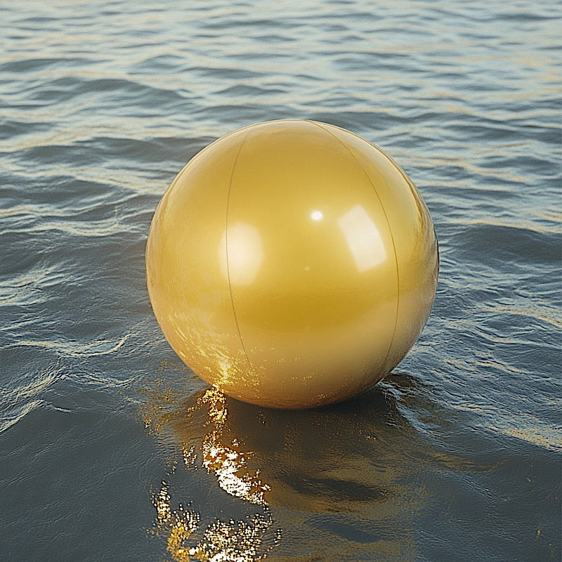 2 Gold Round Vinyl Inflatable Beach Balls