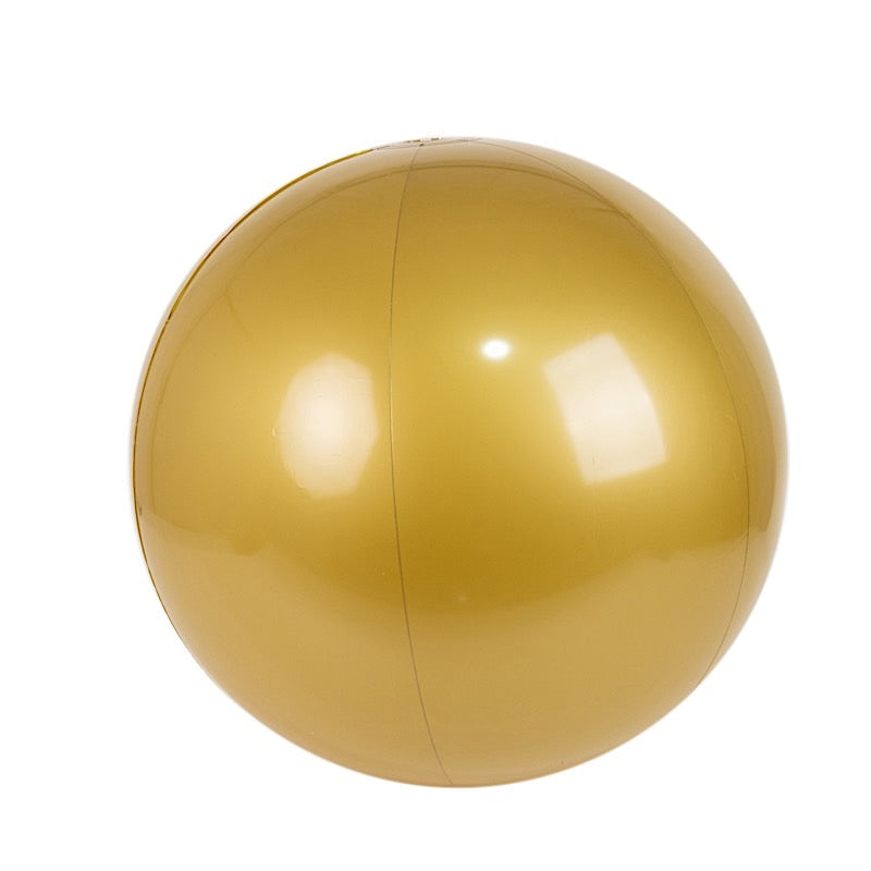 2 Gold Round Vinyl Inflatable Beach Balls