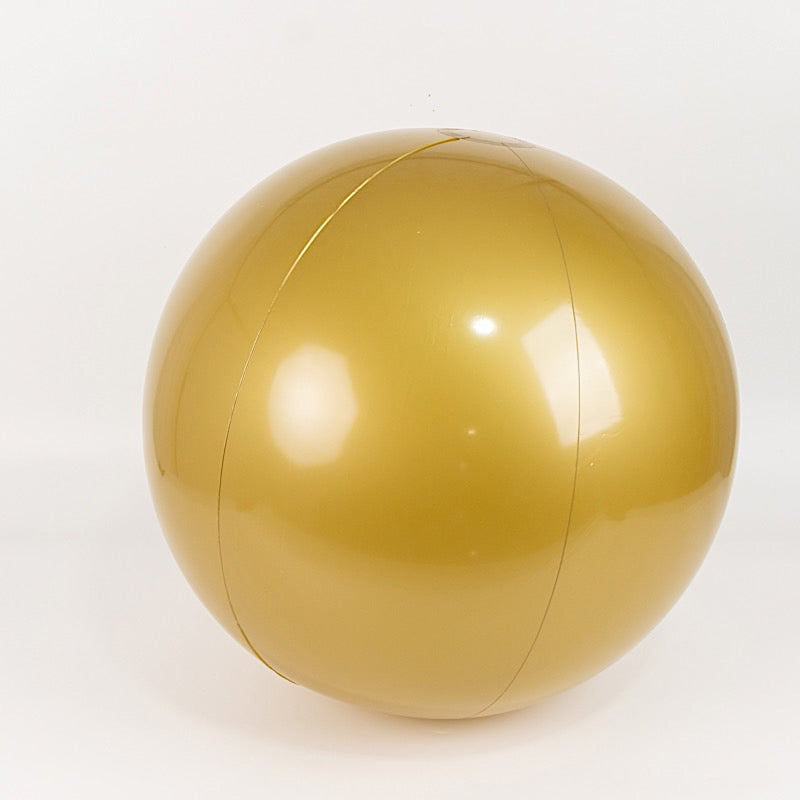 2 Gold Round Vinyl Inflatable Beach Balls