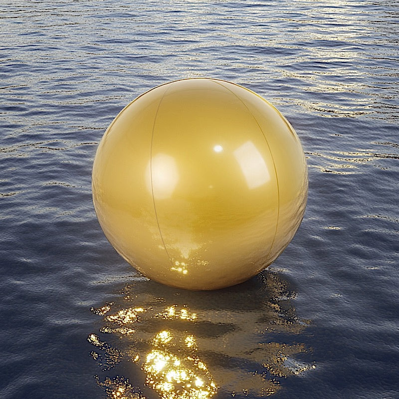 2 Gold Round Vinyl Inflatable Beach Balls