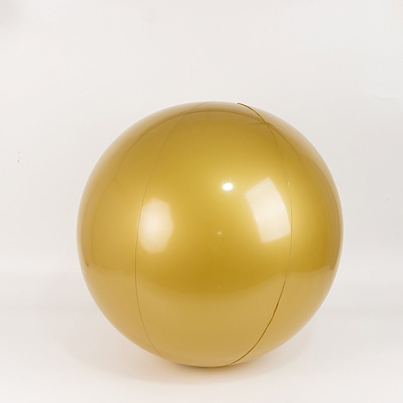 2 Gold Round Vinyl Inflatable Beach Balls