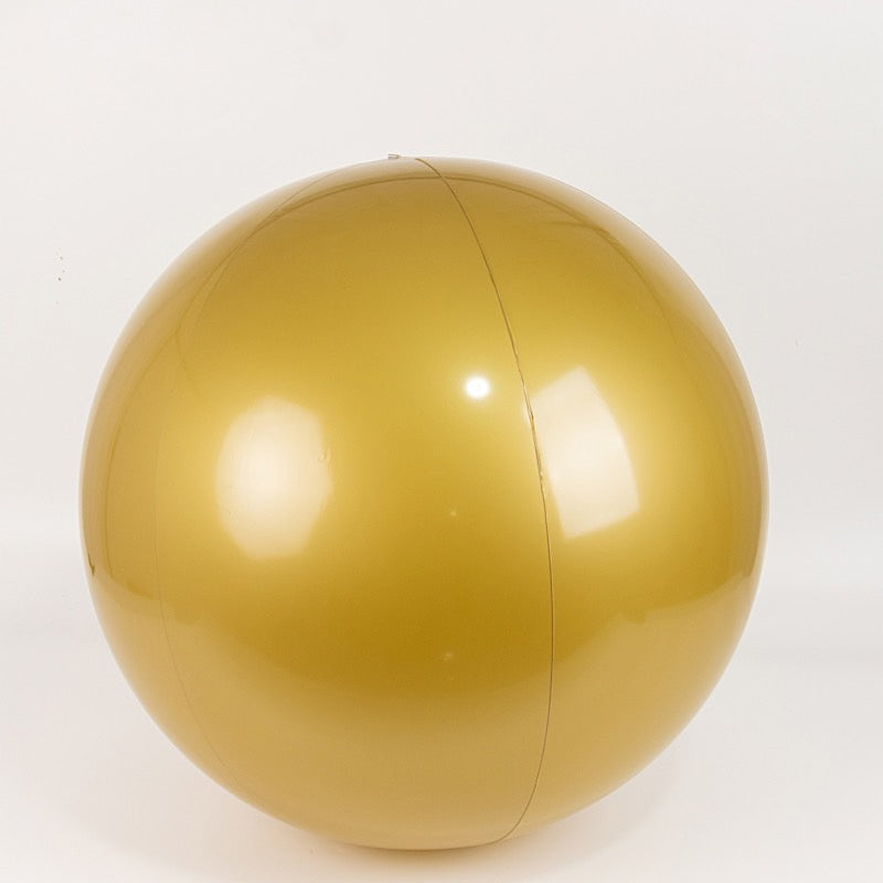 2 Gold Round Vinyl Inflatable Beach Balls