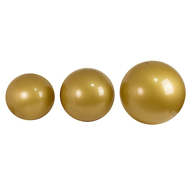 2 Gold Round Vinyl Inflatable Beach Balls