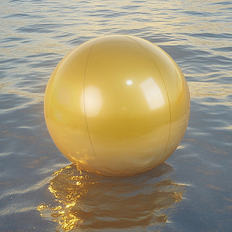 2 Gold Round Vinyl Inflatable Beach Balls