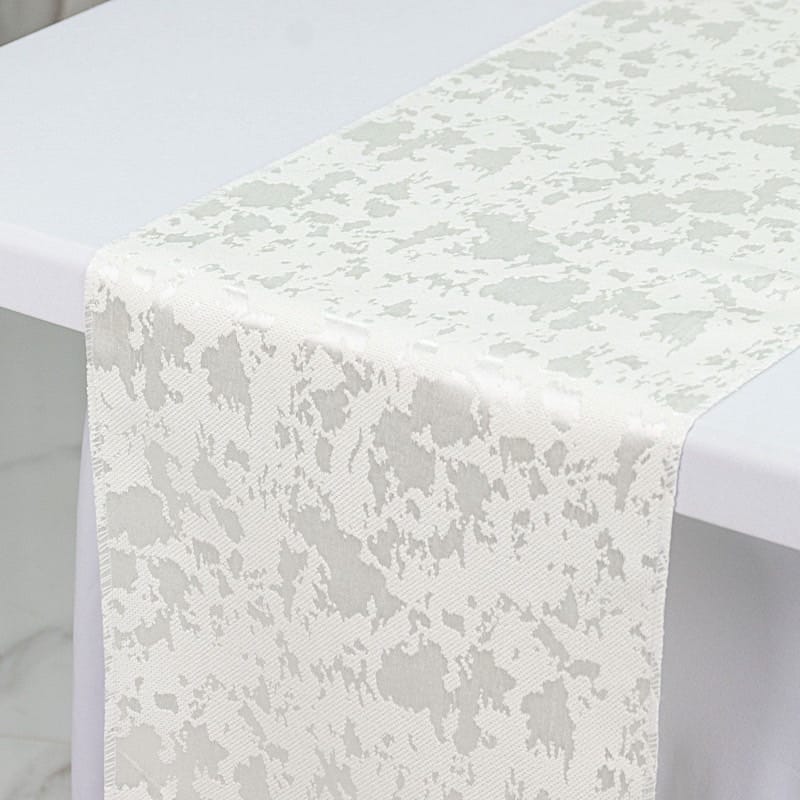 12x108 in Jacquard Table Runner Abstract Watercolor Pattern