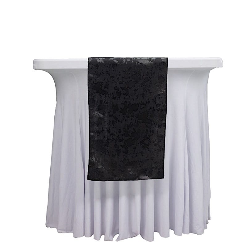 12x108 in Jacquard Table Runner Abstract Watercolor Pattern