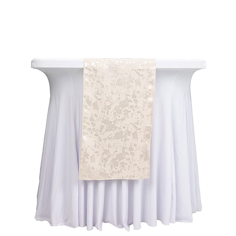 12x108 in Jacquard Table Runner Abstract Watercolor Pattern