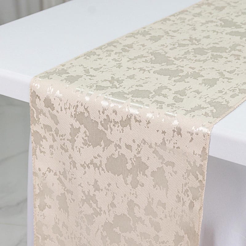 12x108 in Jacquard Table Runner Abstract Watercolor Pattern