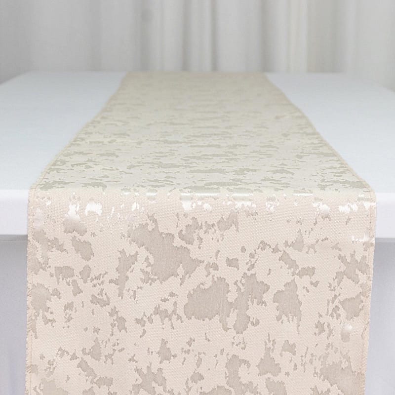 12x108 in Jacquard Table Runner Abstract Watercolor Pattern