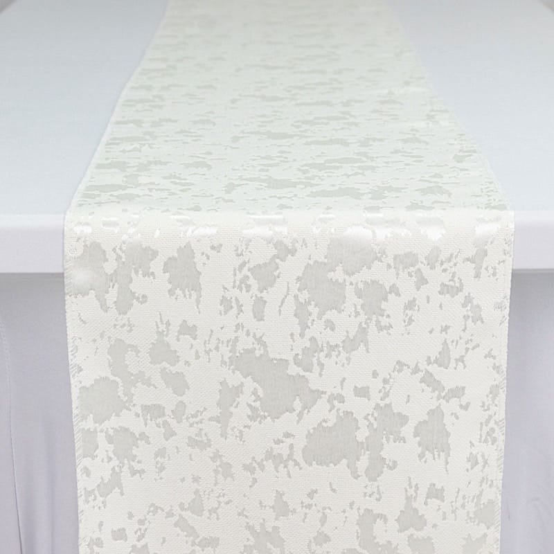 12x108 in Jacquard Table Runner Abstract Watercolor Pattern