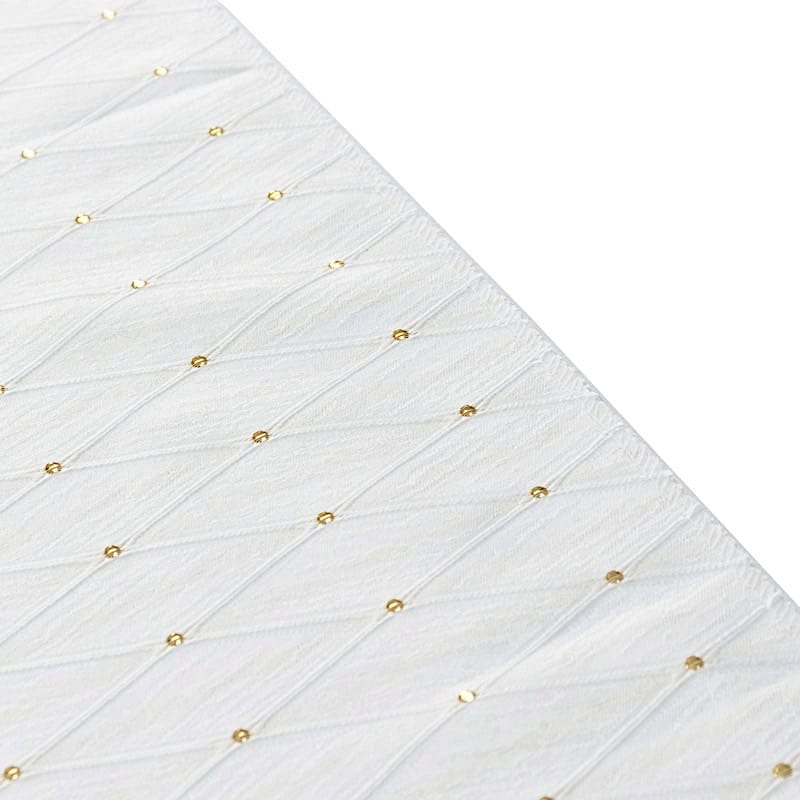 12x108 in Jacquard Table Runner Diamond Trellis with Gold Accent Dots