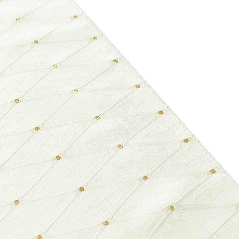 12x108 in Jacquard Table Runner Diamond Trellis with Gold Accent Dots
