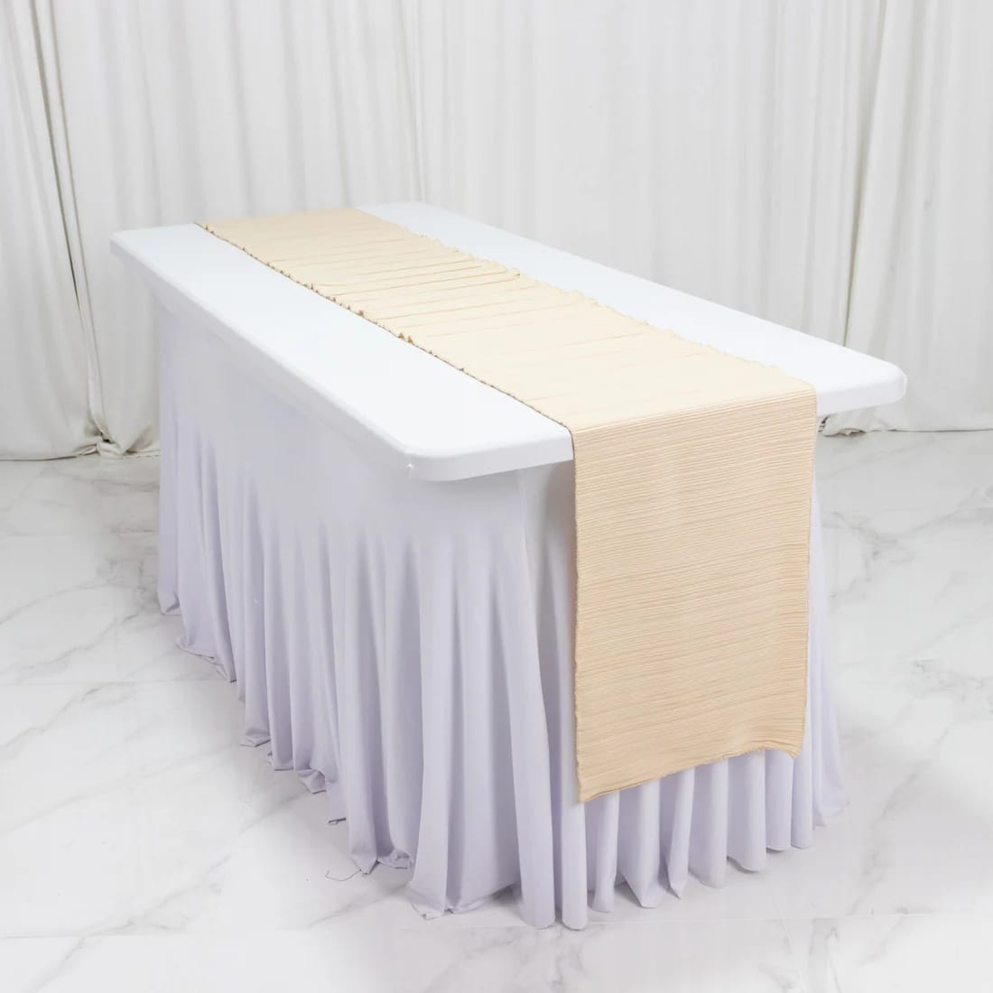 12x108 in Scuba Polyester Accordion Pleated Table Runner