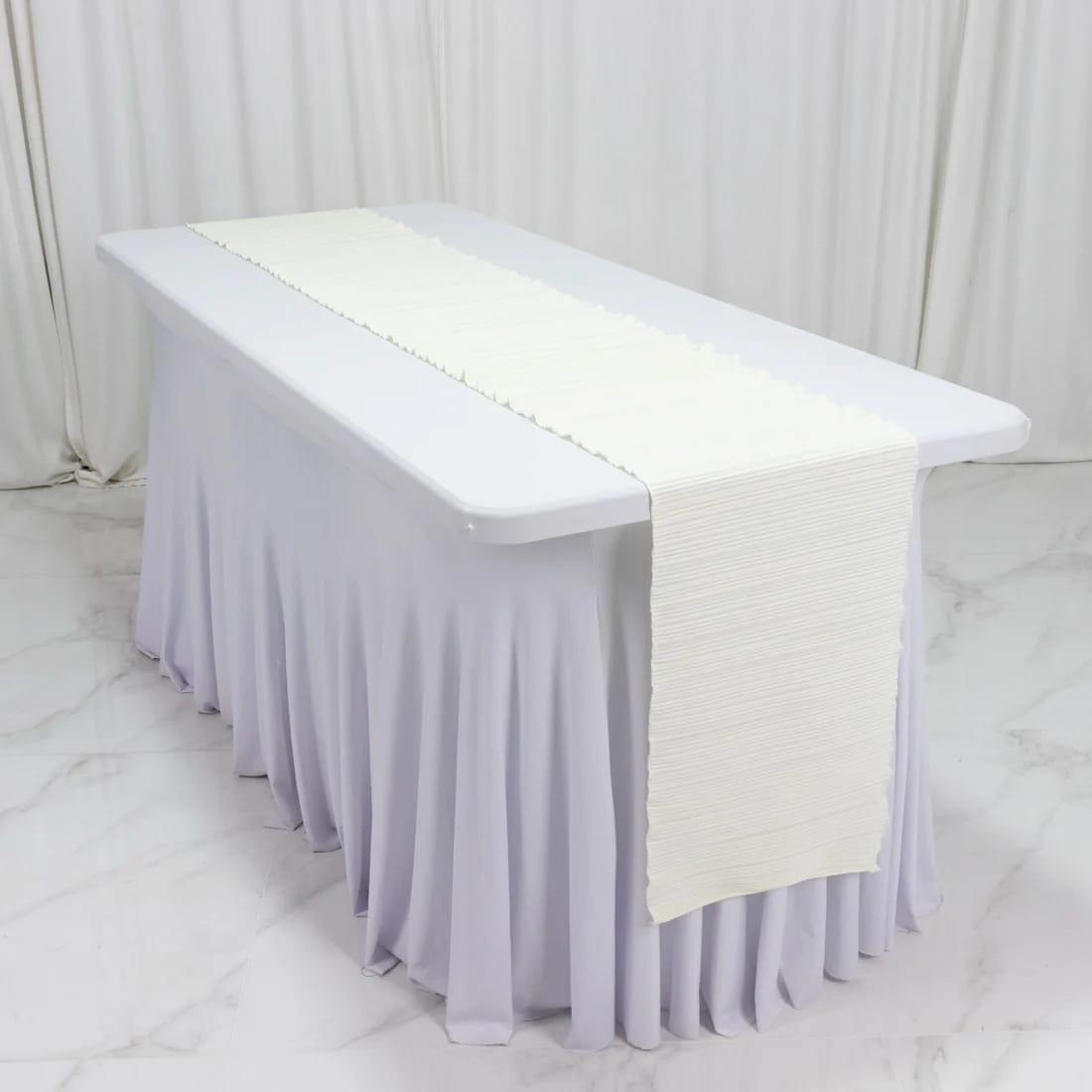 12x108 in Scuba Polyester Accordion Pleated Table Runner