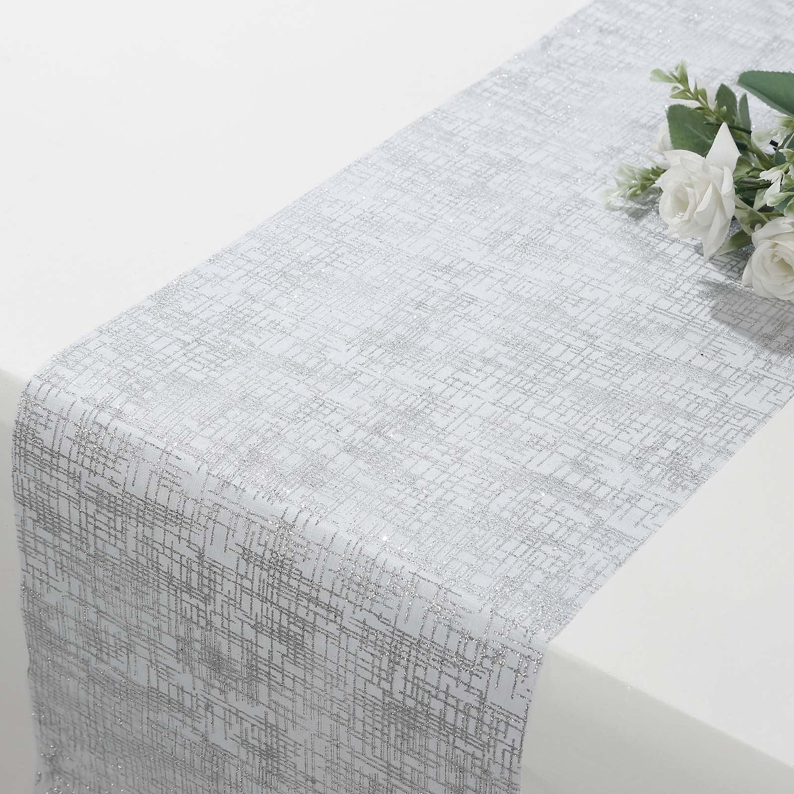 11x108 in Metallic Glitter Mesh Polyester Table Runner