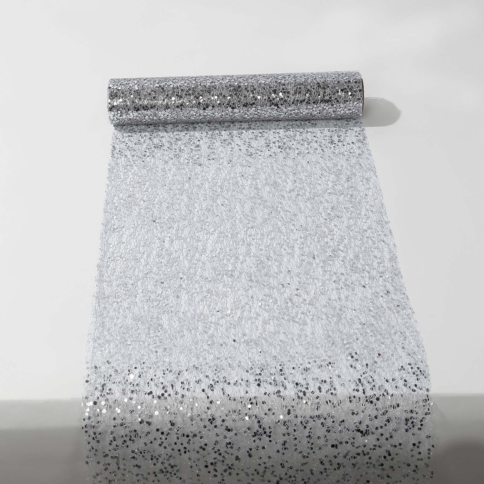 11x108 in Metallic Sequin Mesh Polyester Table Runner