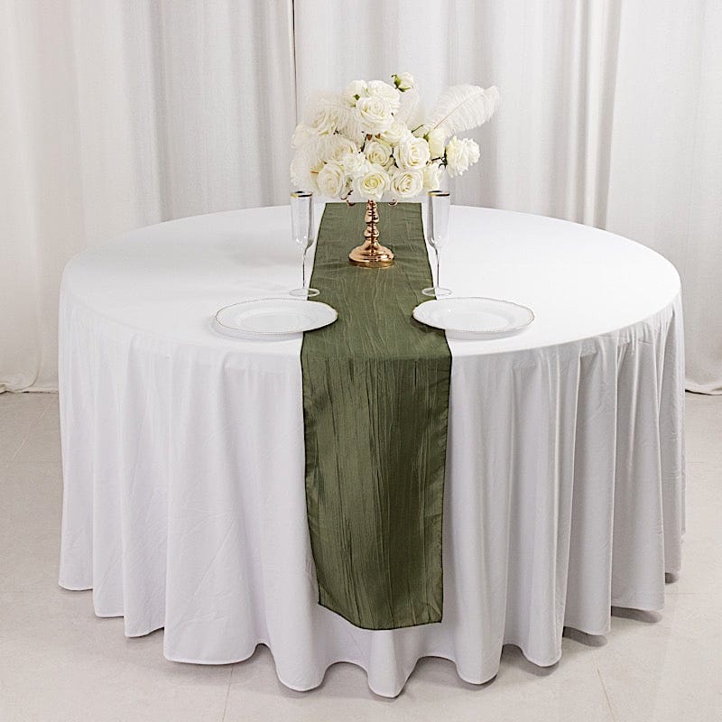 12x108 in Crinkled Accordion Taffeta Table Runner
