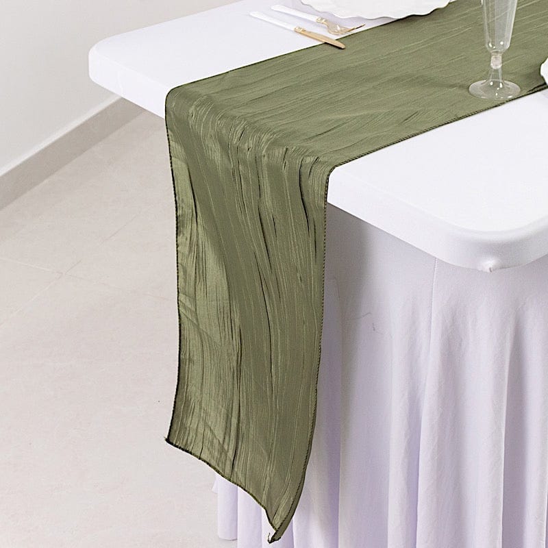 12x108 in Crinkled Accordion Taffeta Table Runner