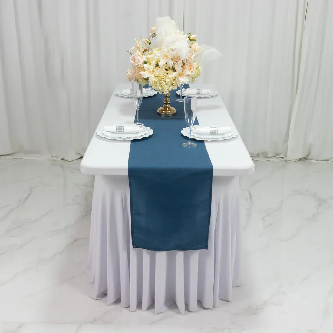 12x108 in Polyester Table Top Runner Wedding Party Linens