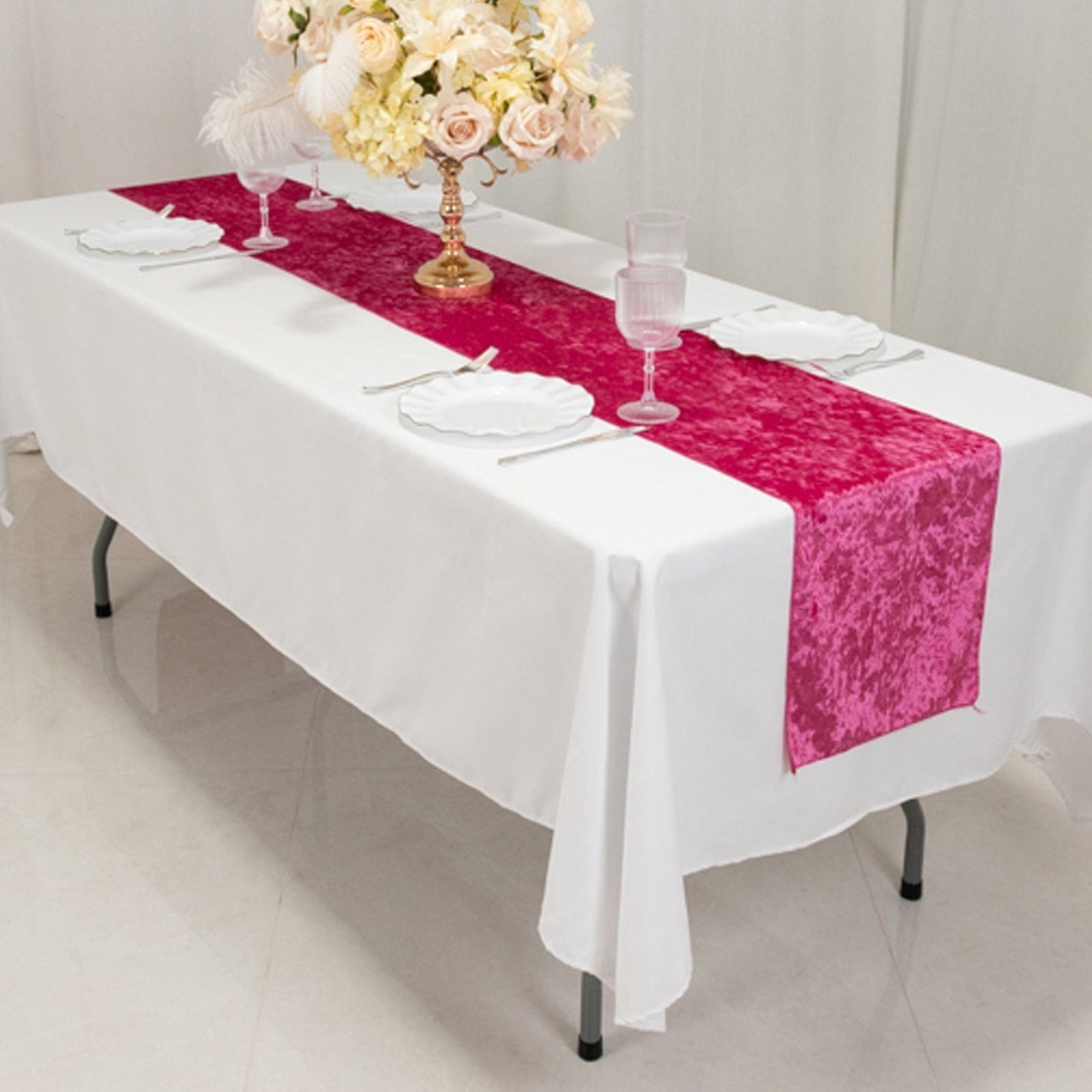 12x108 in Premium Crushed Velvet Table Runner