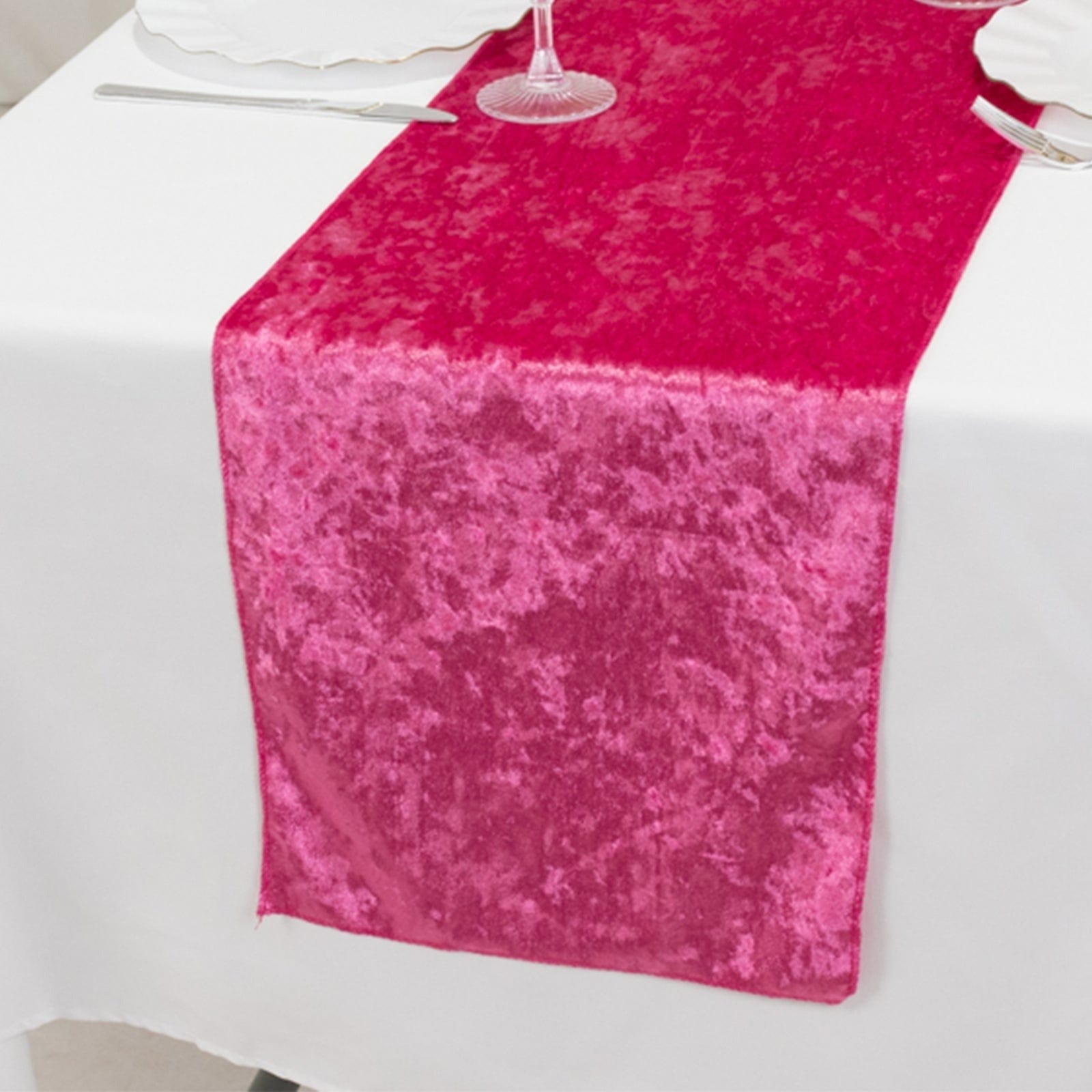12x108 in Premium Crushed Velvet Table Runner