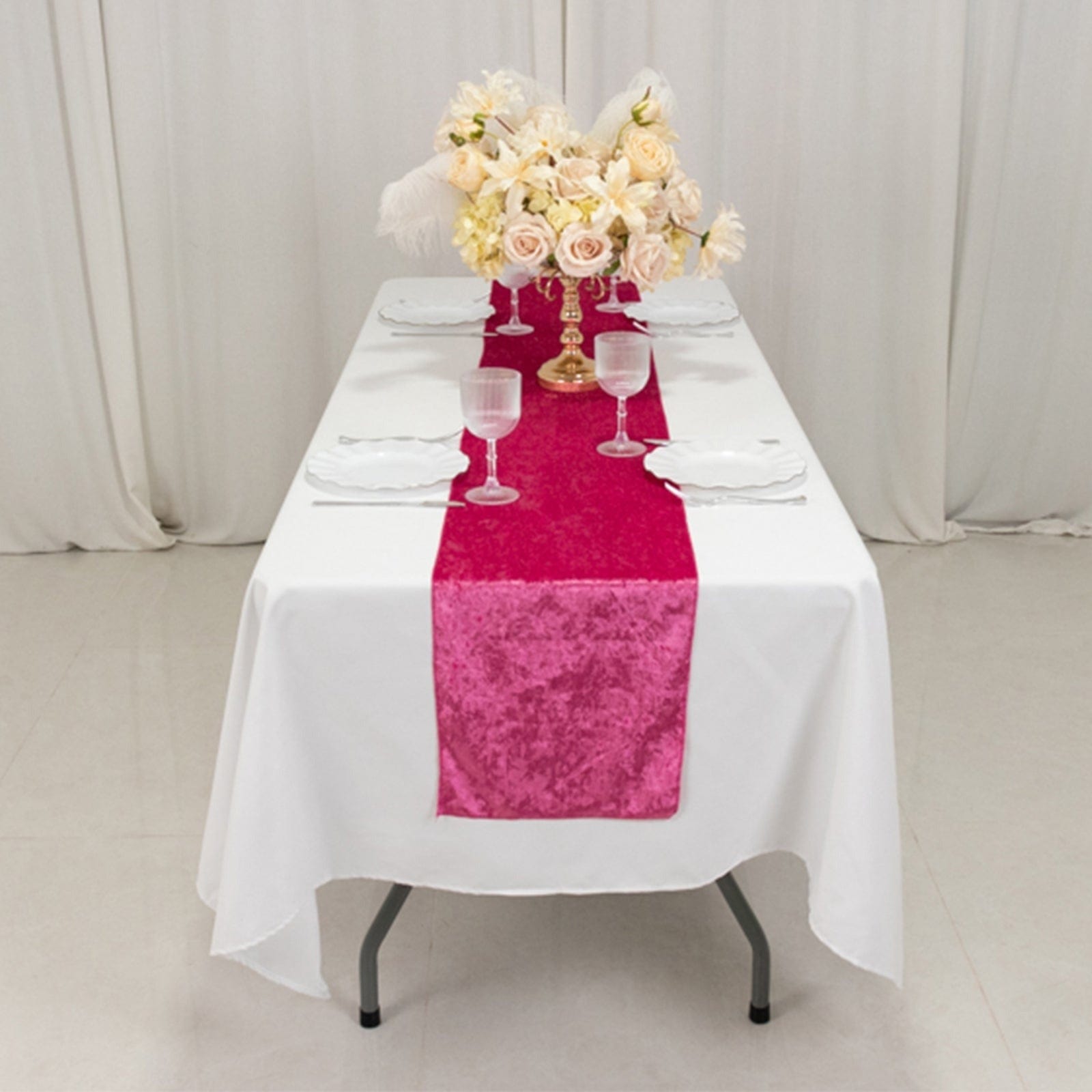 12x108 in Premium Crushed Velvet Table Runner