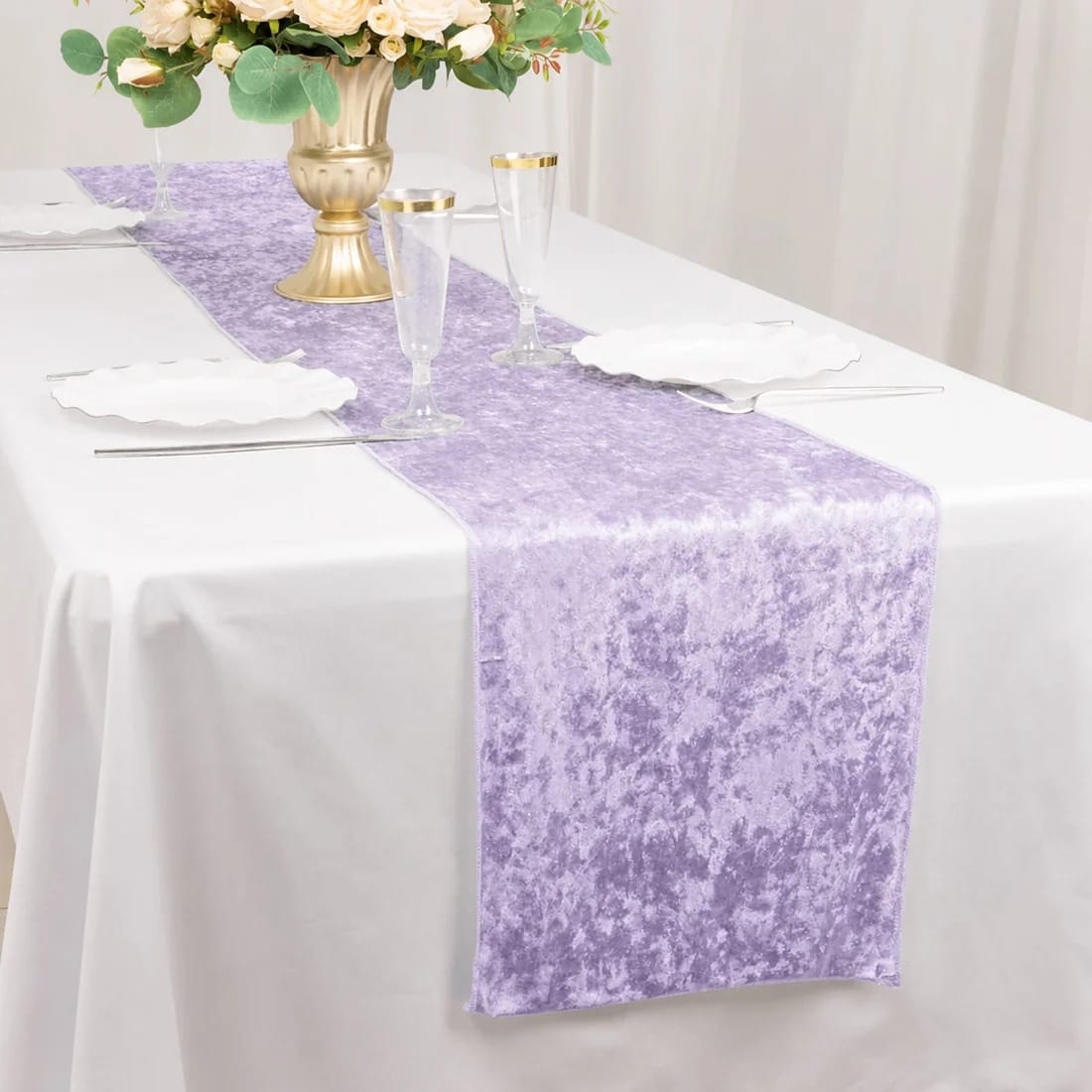 12x108 in Premium Crushed Velvet Table Runner