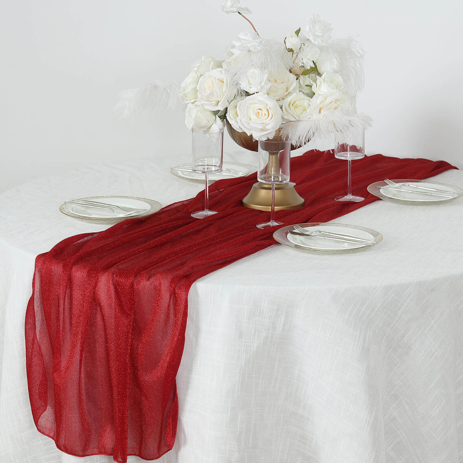 27x120 in Glitter Gauze Table Runner