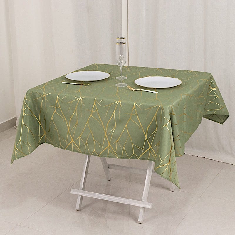 54x54 in Metallic Geometric Design Square Polyester Table Overlay