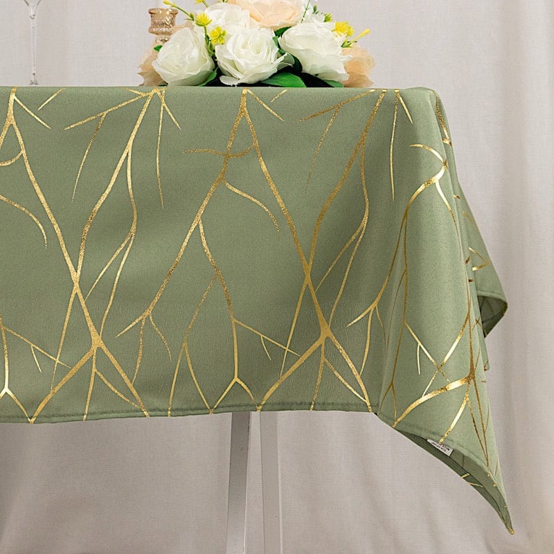 54x54 in Metallic Geometric Design Square Polyester Table Overlay