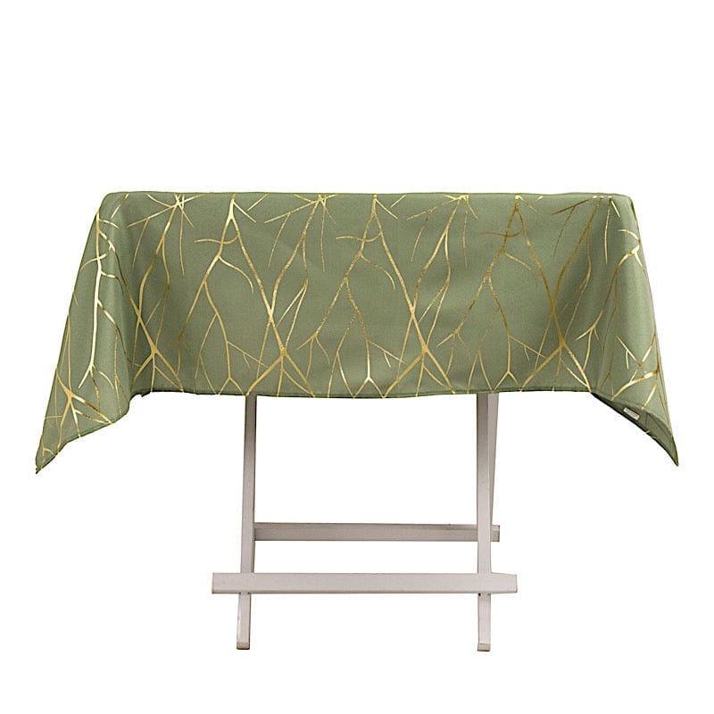 54x54 in Metallic Geometric Design Square Polyester Table Overlay