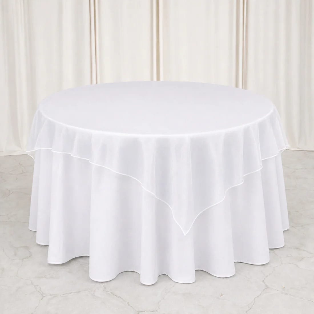 10 Sheer 72 x 72 in Organza Table Overlay