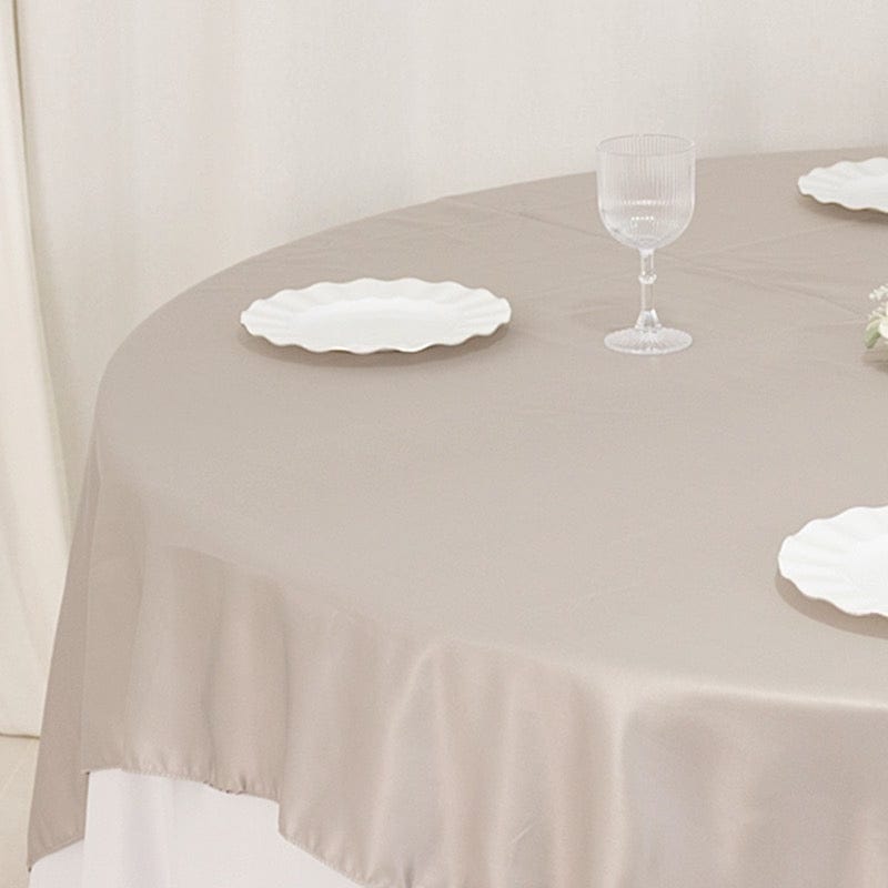 72 in Square Satin Table Overlay with Smooth Finish