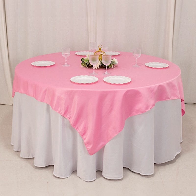 72 in Square Satin Table Overlay with Smooth Finish
