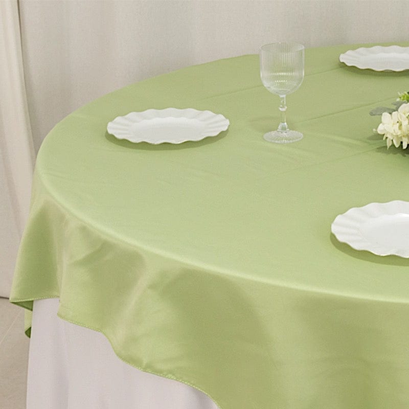 72 in Square Satin Table Overlay with Smooth Finish