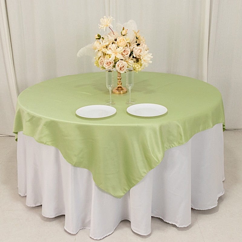 72 in Square Satin Table Overlay with Smooth Finish