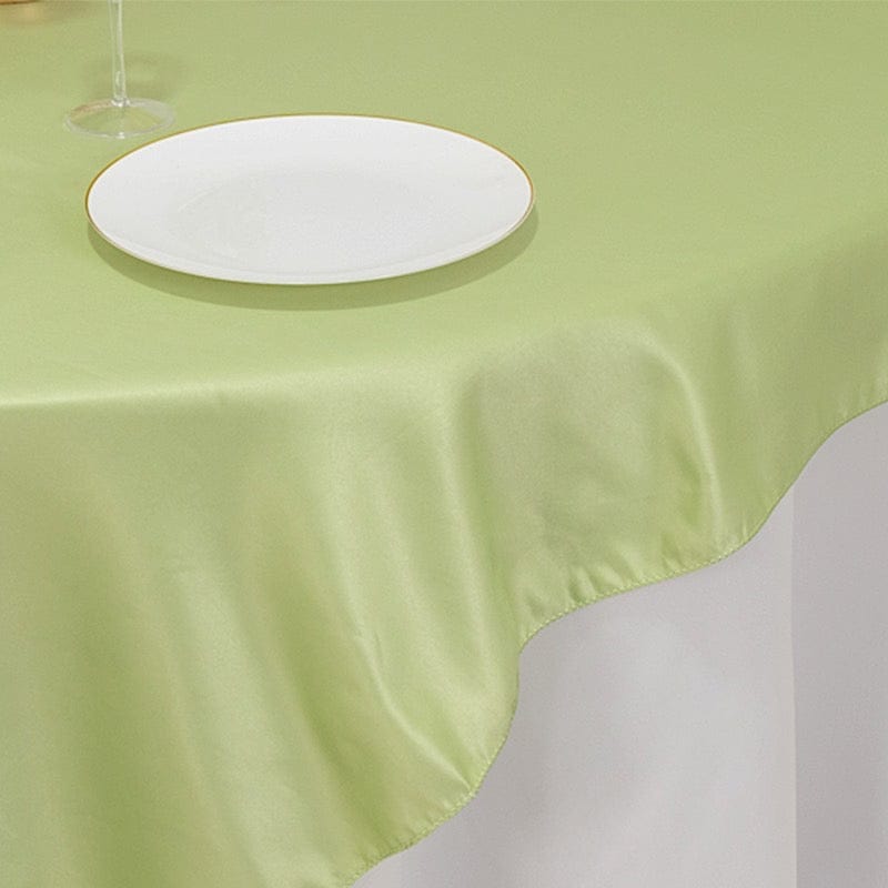 72 in Square Satin Table Overlay with Smooth Finish