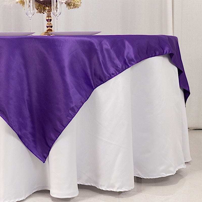 72 in Square Satin Table Overlay with Smooth Finish
