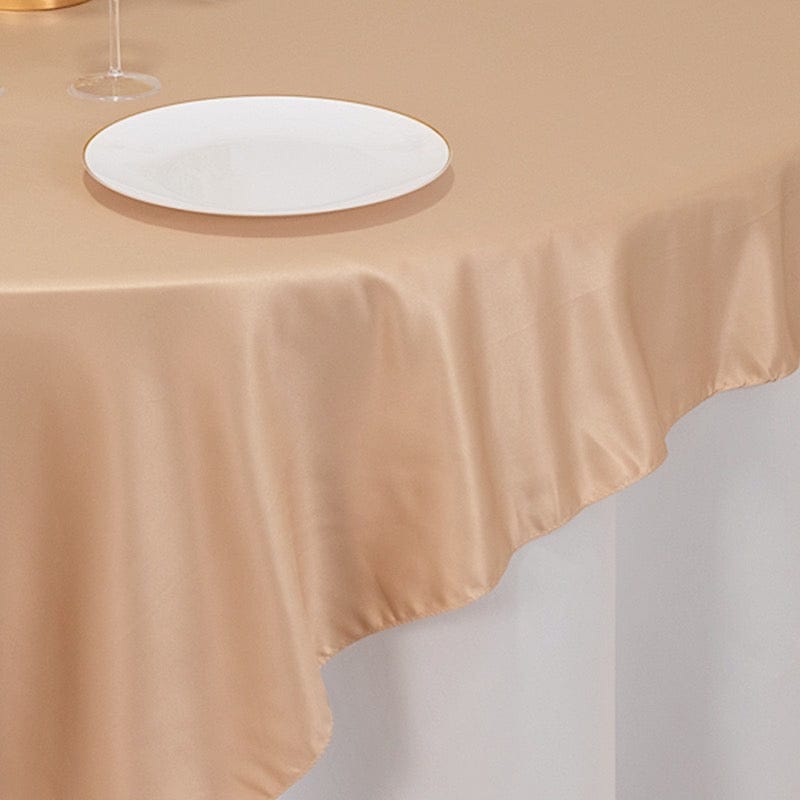 72 in Square Satin Table Overlay with Smooth Finish