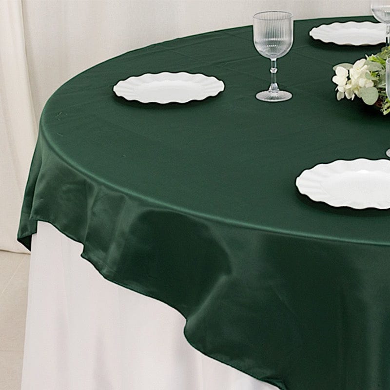 72 in Square Satin Table Overlay with Smooth Finish