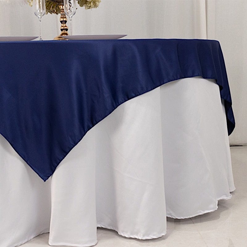 72 in Square Satin Table Overlay with Smooth Finish