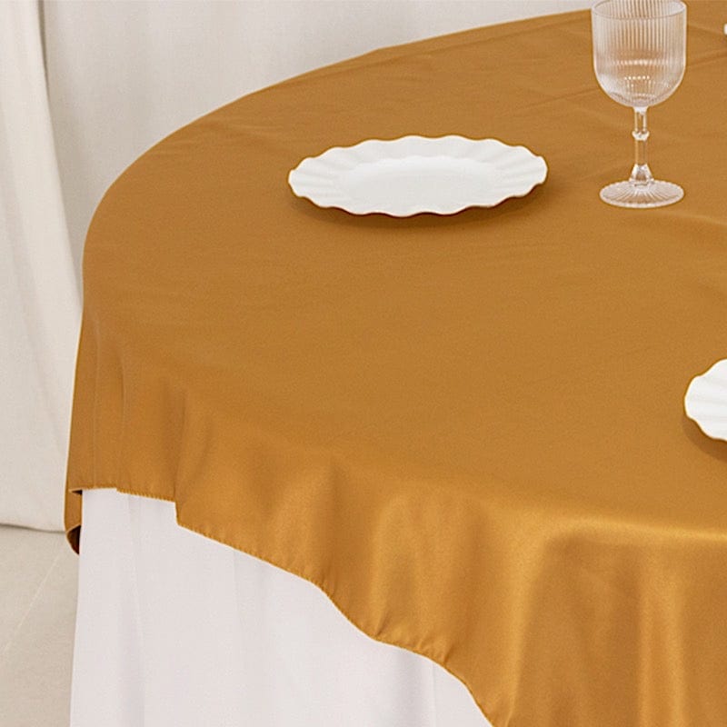 72 in Square Satin Table Overlay with Smooth Finish
