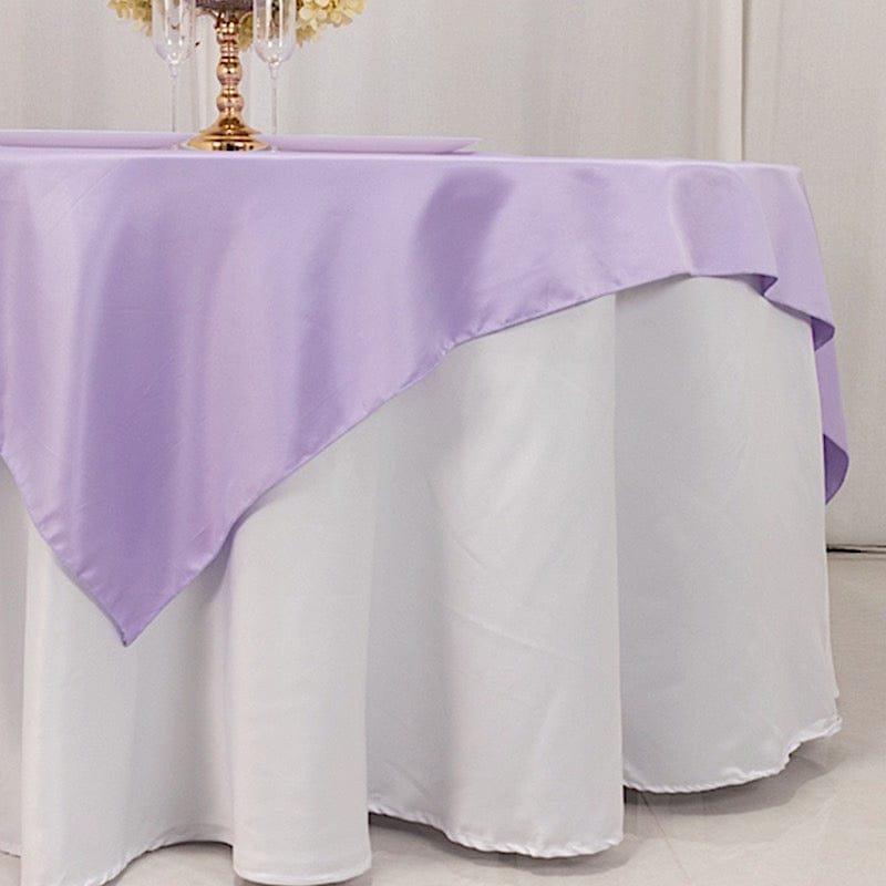 72 in Square Satin Table Overlay with Smooth Finish