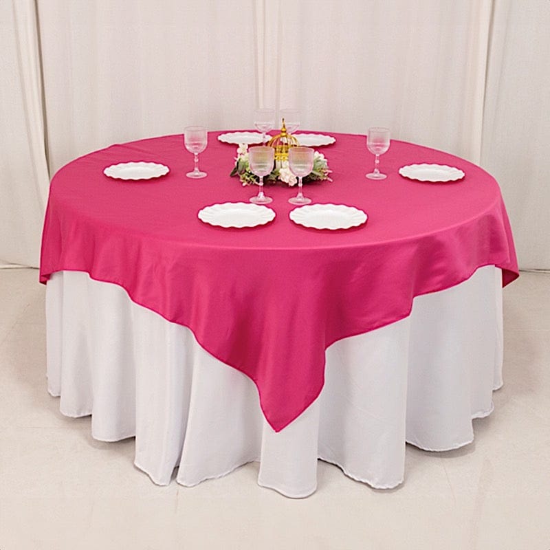 72 in Square Satin Table Overlay with Smooth Finish