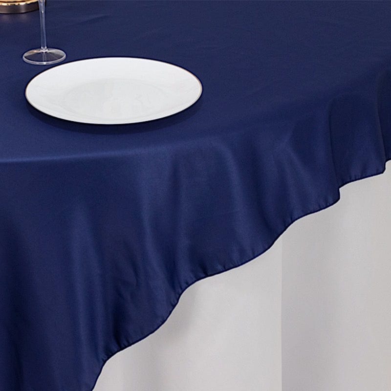 72 in Square Satin Table Overlay with Smooth Finish